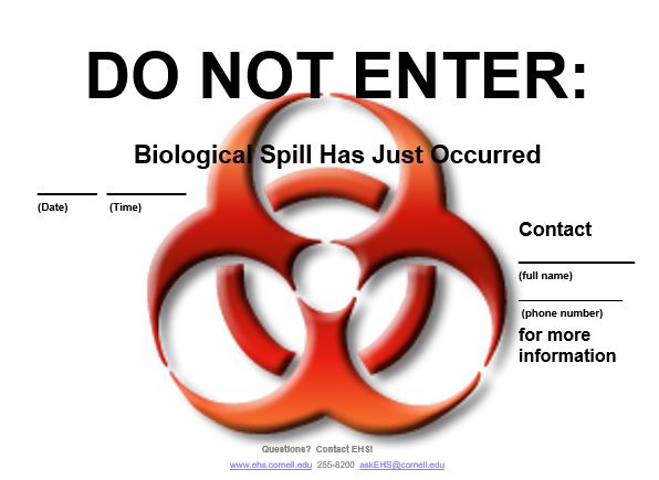 Accidental Spill Signage for the door